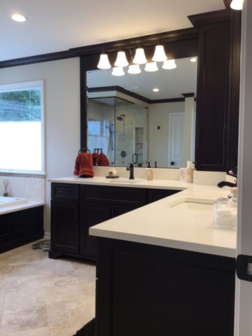 Dark Stained Custom Vanity Cabinets