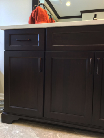 Dark Stained Custom Vanity Cabinets