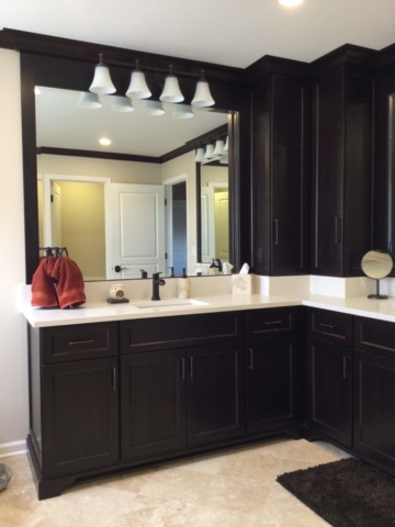 Dark Stained Custom Vanity Cabinets