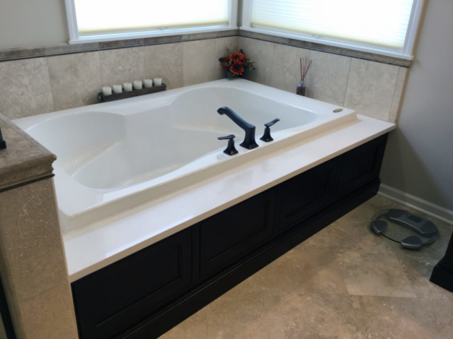 Spa Tub with Custom Cabinet Face